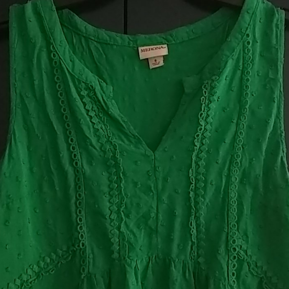 Green ruffle tank